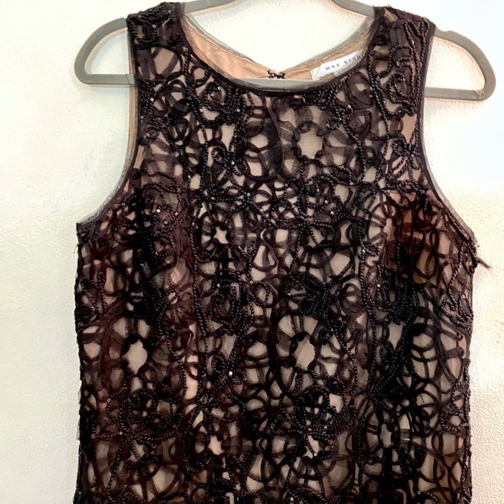 Max Studio Black Lace and Sequin Dress  Size M